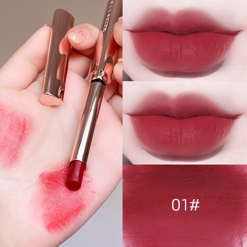 Delicate fine root rich and white thin lipstick  Thin Tube Lipstick Professional Makeup Full Portable Lipsticks