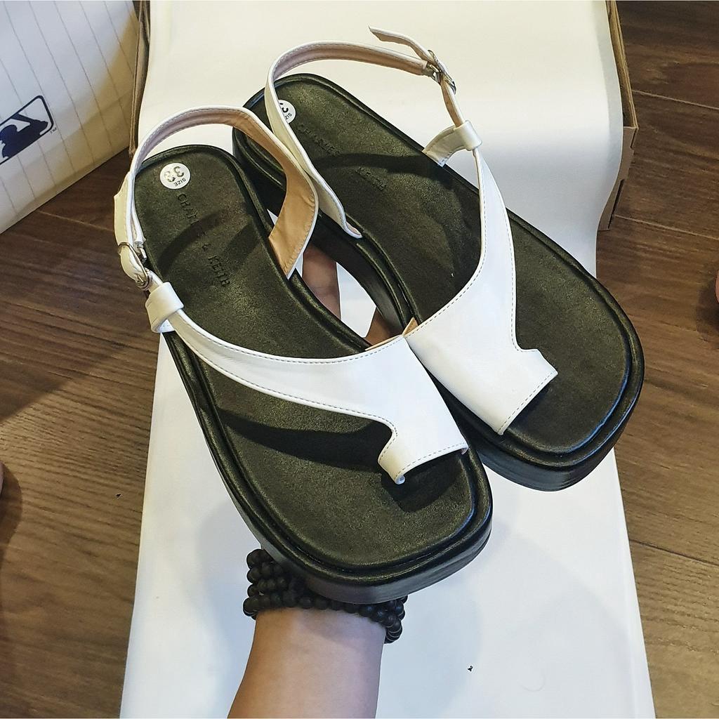 Sandal nữ xỏ ngón May-15 bản đế cao 3p đi học đi chơi - giày quai hậu xỏ ngón xinh xắn
