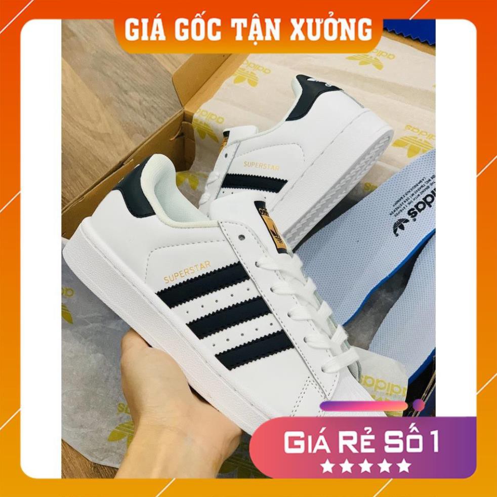 ⚡[SALE OFF] Giày Thể Thao SuperStar Sò Tem Vàng Trắng Sọc Đen Khuyến Mãi