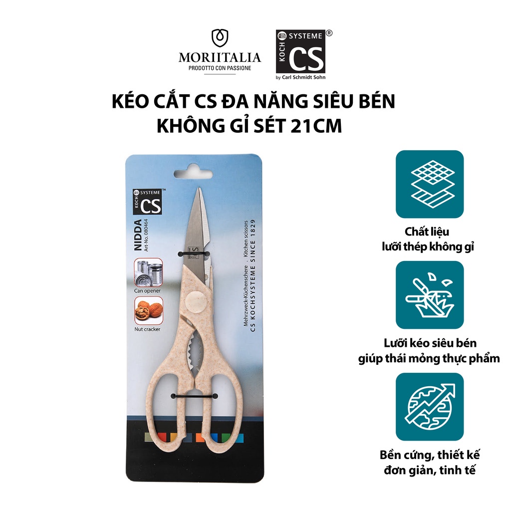 Kéo cắt CS đa năng siêu bén không gỉ sét chính hãng Moriitalia 080464