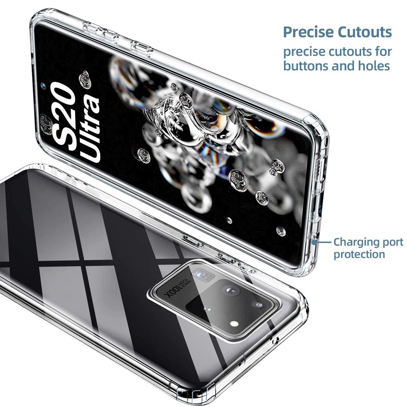 Ốp Điện Thoại Trong Suốt Bảo Vệ 360 Độ Cho Samsung Galaxy S22 S21 FE S20 Plus S8 S9 S10 Lite Note 20 Ultra 10 Pro