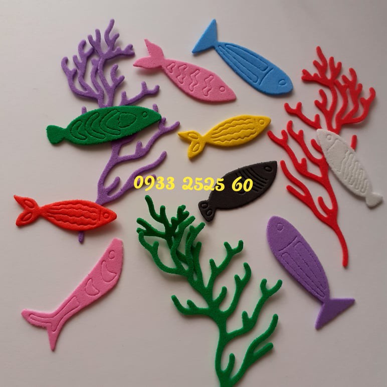 30 con cá nhí bằng xốp, có 15 size- Đồ dùng mầm non cho bé_Dụng cụ mầm non _Hình trang trí thiệp, scrapbook, bookmark