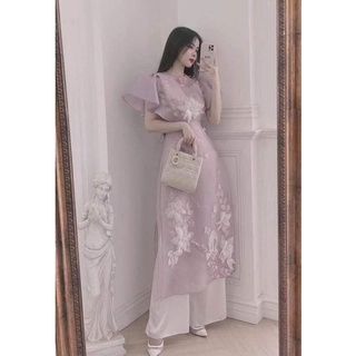 áo dài tím thiết kế cao cấp