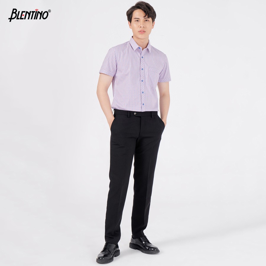 Áo Sơ Mi Nam Tay Ngắn Trẻ Trung Lịch Lãm Blentino BCV15 - Hàng Chính Hãng