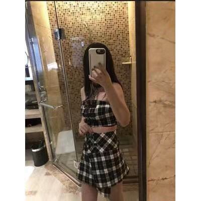 Blackpink jennie Set Áo Ống Sát Nách Dáng Lửng Và Chân Váy Họa Tiết Caro Thời Trang Cho Nữ | BigBuy360 - bigbuy360.vn