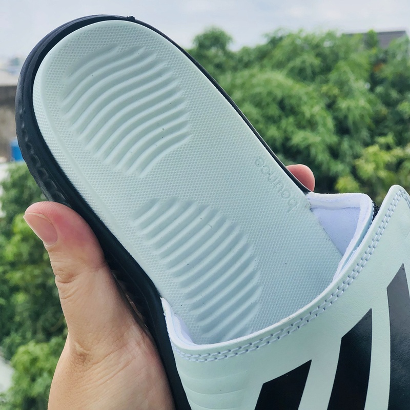 Dép Alphabounce adidas ❤️FREESHIP + FullBox❤️ quai ngang nam 3 sọc màu mint sọc đen chất xịn 1-1, đế dày nhẹ quai da