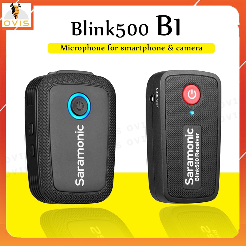 Micro Cài Áo Không Dây Cho Máy Ảnh, Máy Quay Cự Ly 50m, Pin 5h Liên Tục | Saramonic Blink500 B1 / B2