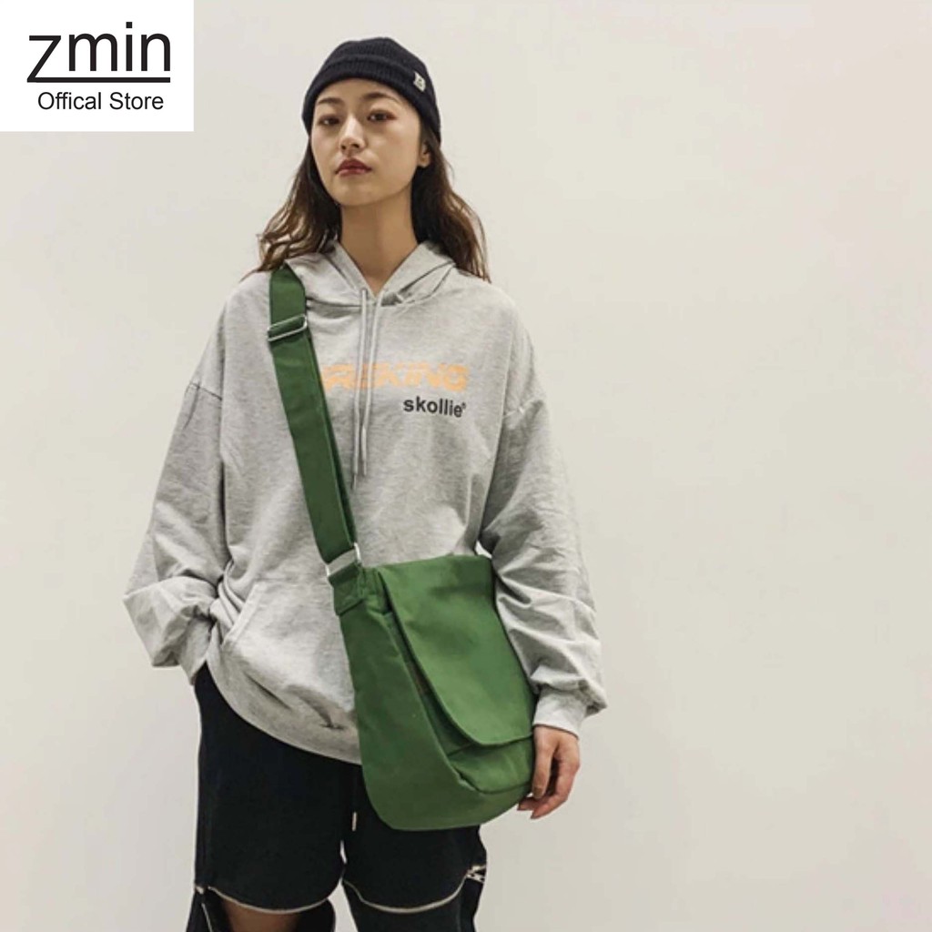 Túi đeo chéo nam nữ thời trang unisex Zmin, chất liệu vải canvas cao cấp mềm mịn - T067