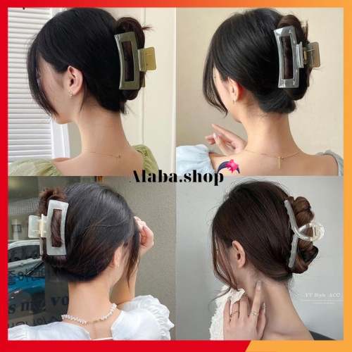 Kẹp cặp tóc càng cua nữ cute nhựa trong suốt cở lớn hàn quốc hot trend dài 10,5cm Alaba