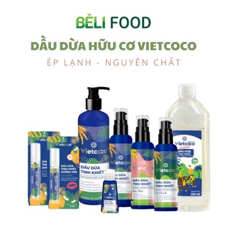 Dầu dừa hữu cơ tinh khiết ép lạnh nguyên chất Vietcoco eatclean, dưỡng mi, dưỡng tóc, dầu ogranic massage cho bé