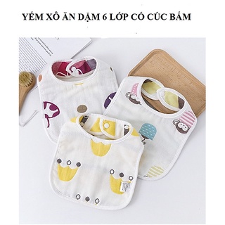 Yếm cúc bấm vải xô chống thấm 2 lớp, 6 lớp. yếm ăn dặm