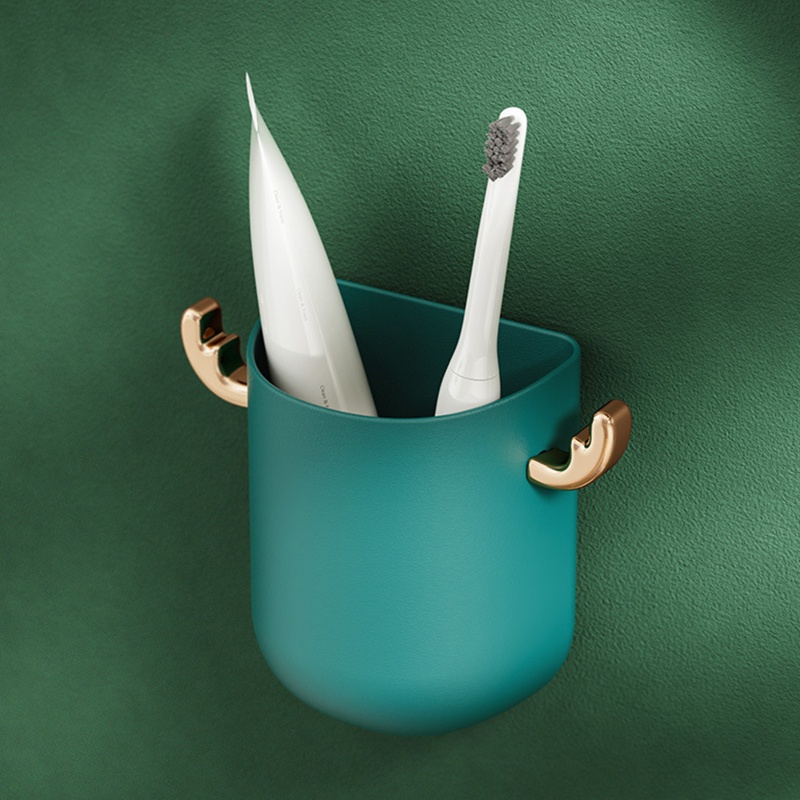 QQ Giá Đỡ Cốc Cứng Gắn Tường Màu Trắng / Xanh Lá Cho Phòng Tắm