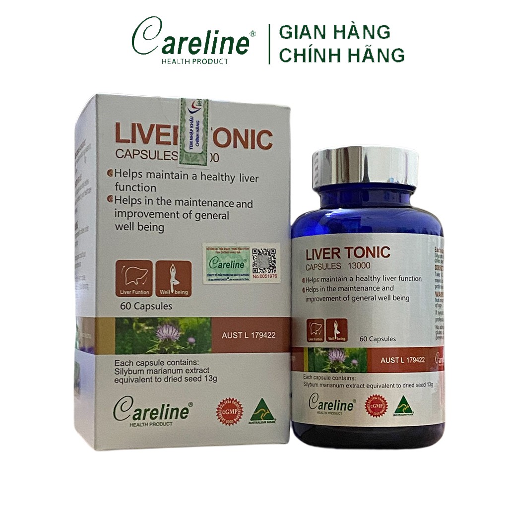 Viên Uống Hỗ Trợ Tăng Cường Chức Năng Gan Liver Tonic Careline Lọ 60 Viên