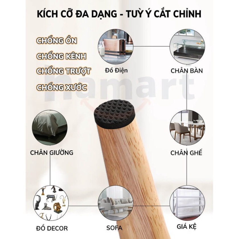 Miếng Dán Chân Bàn Ghế Chống Trượt Hamart Bọc Lót Chân Bàn Ghế Chống Ồn Chống Xước Nền Nhà ILY