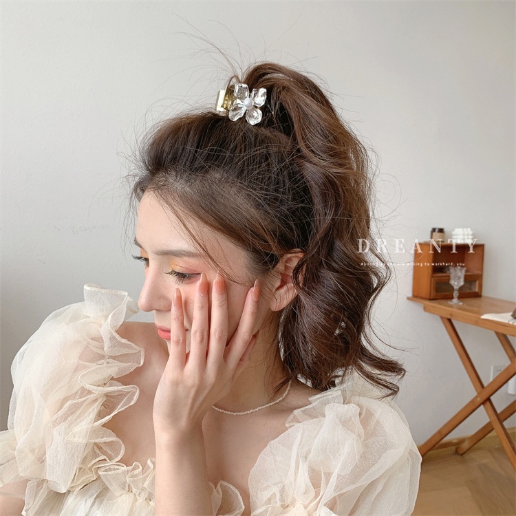 Kẹp Tóc Hình Hoa Đính Ngọc Trai Đơn Giản Thời Trang Cho Nữ