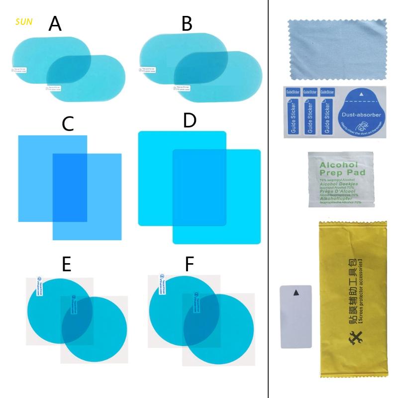Set 2 Miếng Dán Bảo Vệ Kính Chiếu Hậu Xe Hơi Chống Sương Mù Chống Thấm Nước