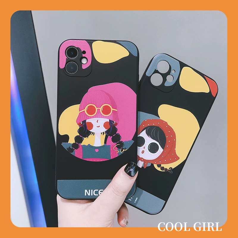 Ốp Điện Thoại TPU Silicon Hình Cô Gái Cho iPhone 13 Pro Max 11 12 Mini X XR XS Max SE 2020 2022 6 6S 7 8 Plus