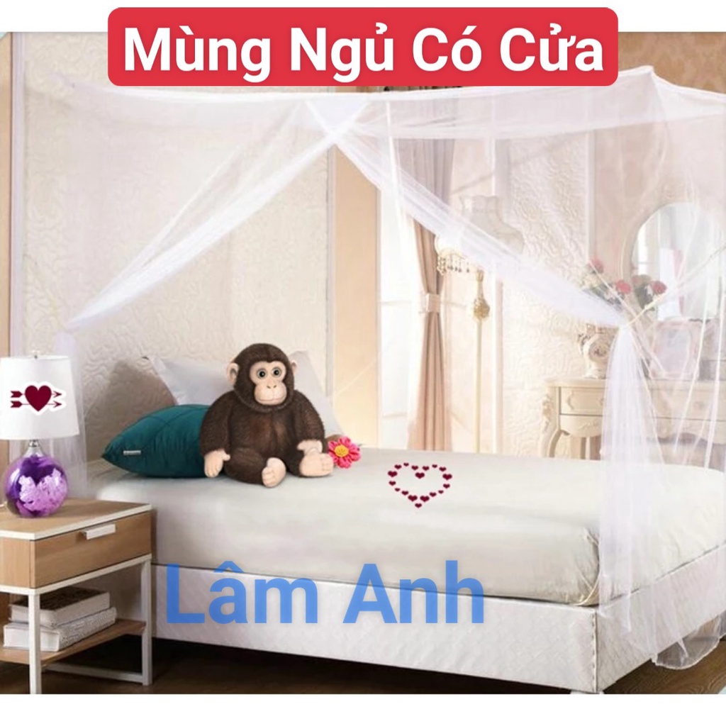 Mùng Ngủ Lưới Có Cửa Màu Trắng Cao Cấp