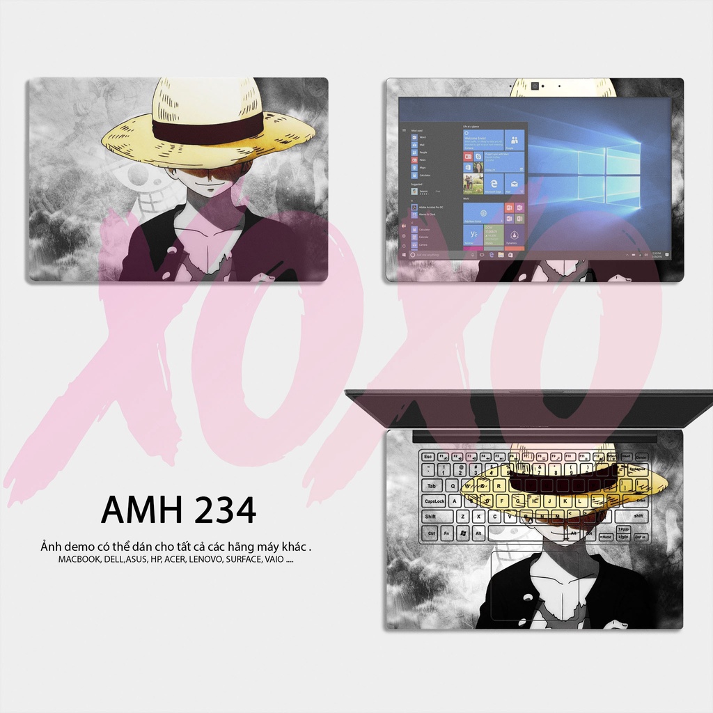 Bộ skin dán laptop mẫu Mẫu LUFFY / Có mẫu decal dán cho tất cả các hãng máy tính