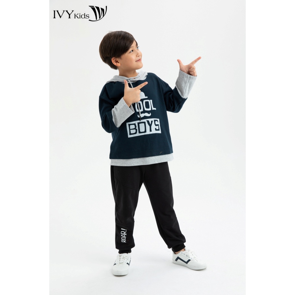 Áo thun kẻ Cool boy bé trai IVY moda MS 58K0601