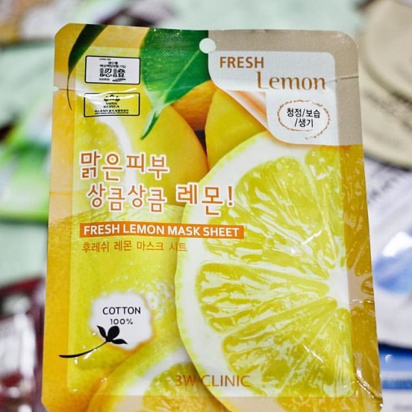 Combo 10 mặt nạ dưỡng da chiết xuất từ chanh 3W Clinic Fresh Lemon Mask Sheet 23ml x 10 - CHANH