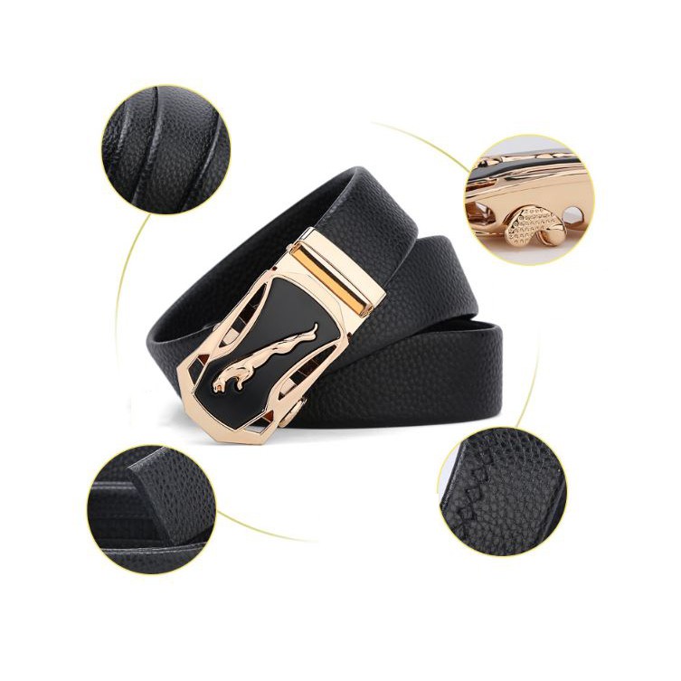 Thắt lưng da nam mặt vuông hoạ tiết báo trắng cao cấp - phong cách lịch lãm hot 2020