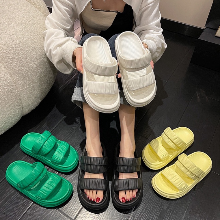 Dép quai hậu nữ siêu nhẹ đi học đi mưa chống nước - Dép sandal 2 quai ngang mang được 2 kiểu - DL165