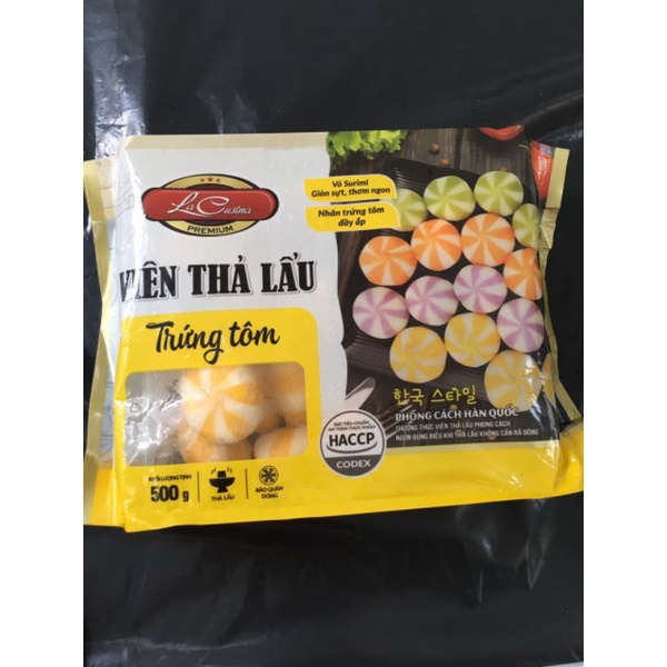 Viên thả lẫu bánh bao nhân Trứng tôm, 500g