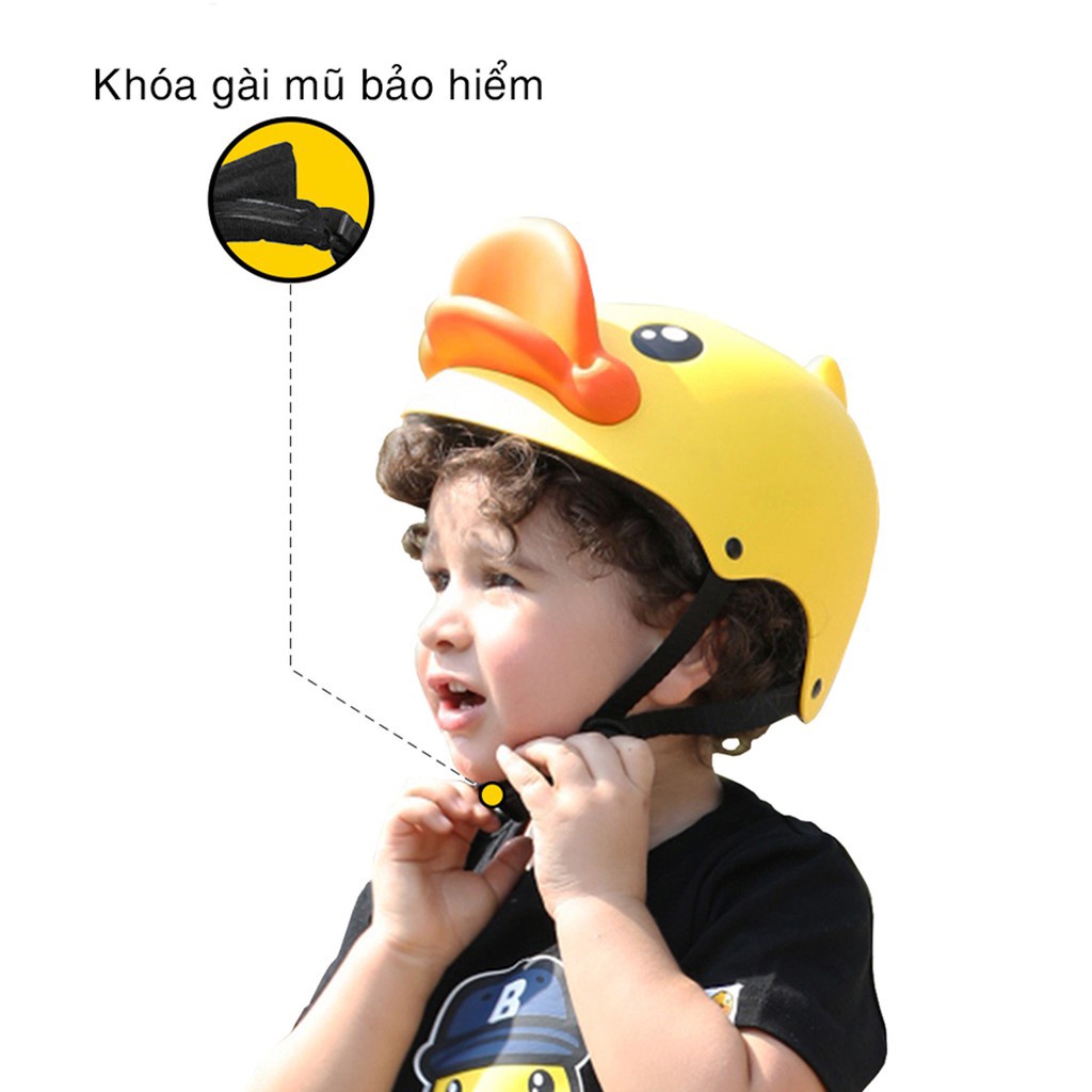 Mũ bảo hiểm cho bé SRT ASA01, nón cho bé từ 2-5t, họa tiết Vịt vàng ngộ nghĩnh, mới mẻ