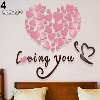 Decal dán tường trái tim tình yêu lãng mạn
