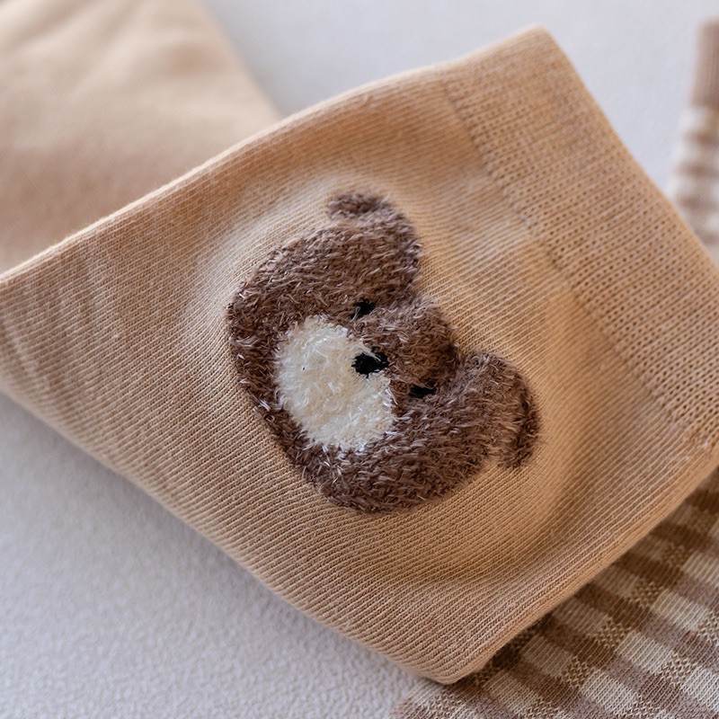 TL22 Tất vớ NỮ gấu NÂU  Brown xinh lẻ
