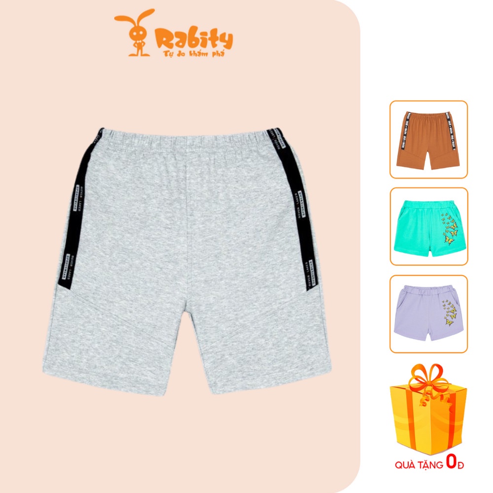 Quần short thun cho bé trai và bé gái Rabity quần cạp chun cotton mùa hè an toàn cho trẻ 91074