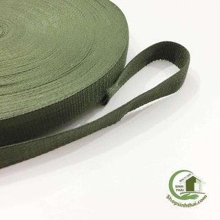 Cuộn dây dù dẹt màu xanh rêu [ 1 mét ]