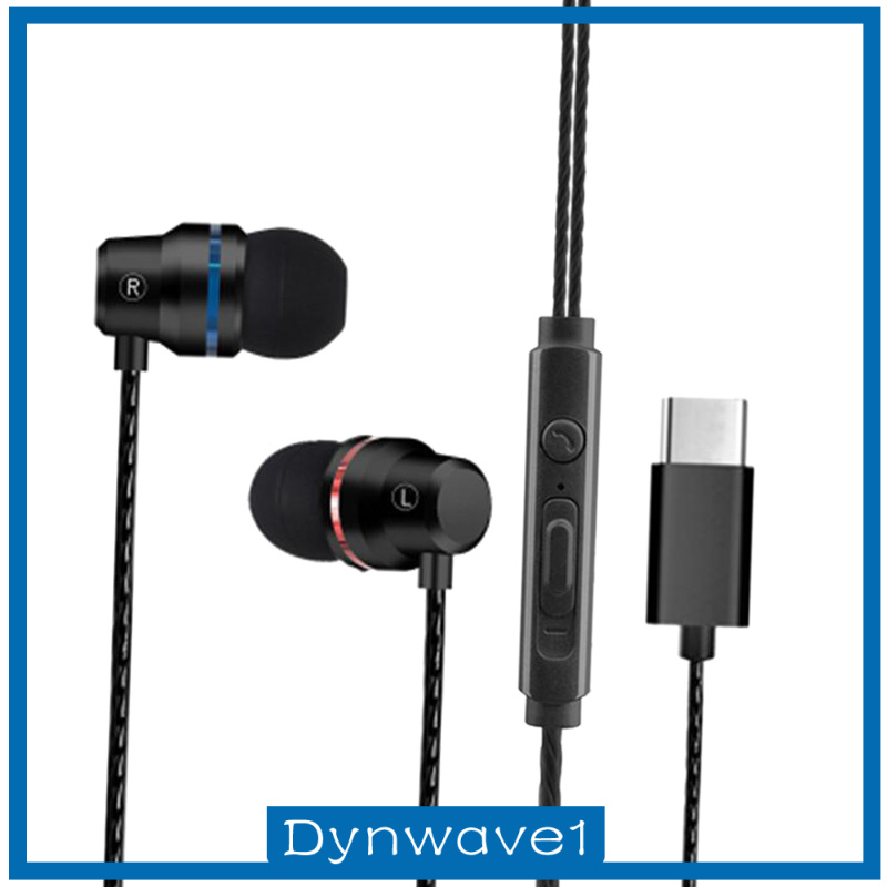 [DYNWAVE1]Universal Durable USB Type C Headphones Wired In-ear Earbuds Rose Gold