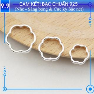 Charm bạc s925 bọc Hoa 6 cánh CH004