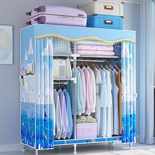 Tủ quần áo vải, Tủ vải để đồ khung kim loại nhập khẩu loại 3 buồng 6 ngăn Bảo hành 1 đổi 1 trong 12 tháng
