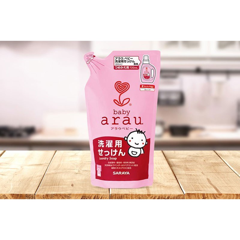 Nước giặt đồ trẻ em Arau Baby dạng túi 720ml