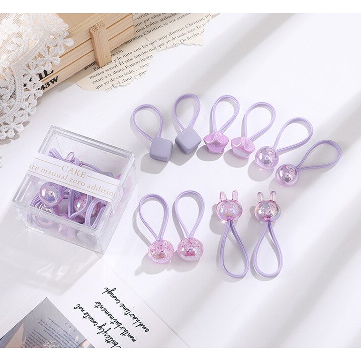 Combo hộp 10 dây cột tóc dễ thương (T02)