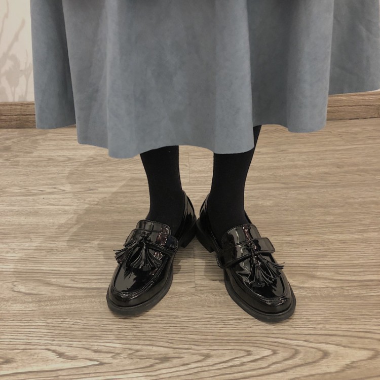 ulzzang (Sẵn + clip) Giày loafer 4 chi tiết | BigBuy360 - bigbuy360.vn