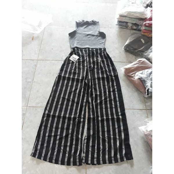 sét quần ống rộng, áo crop
