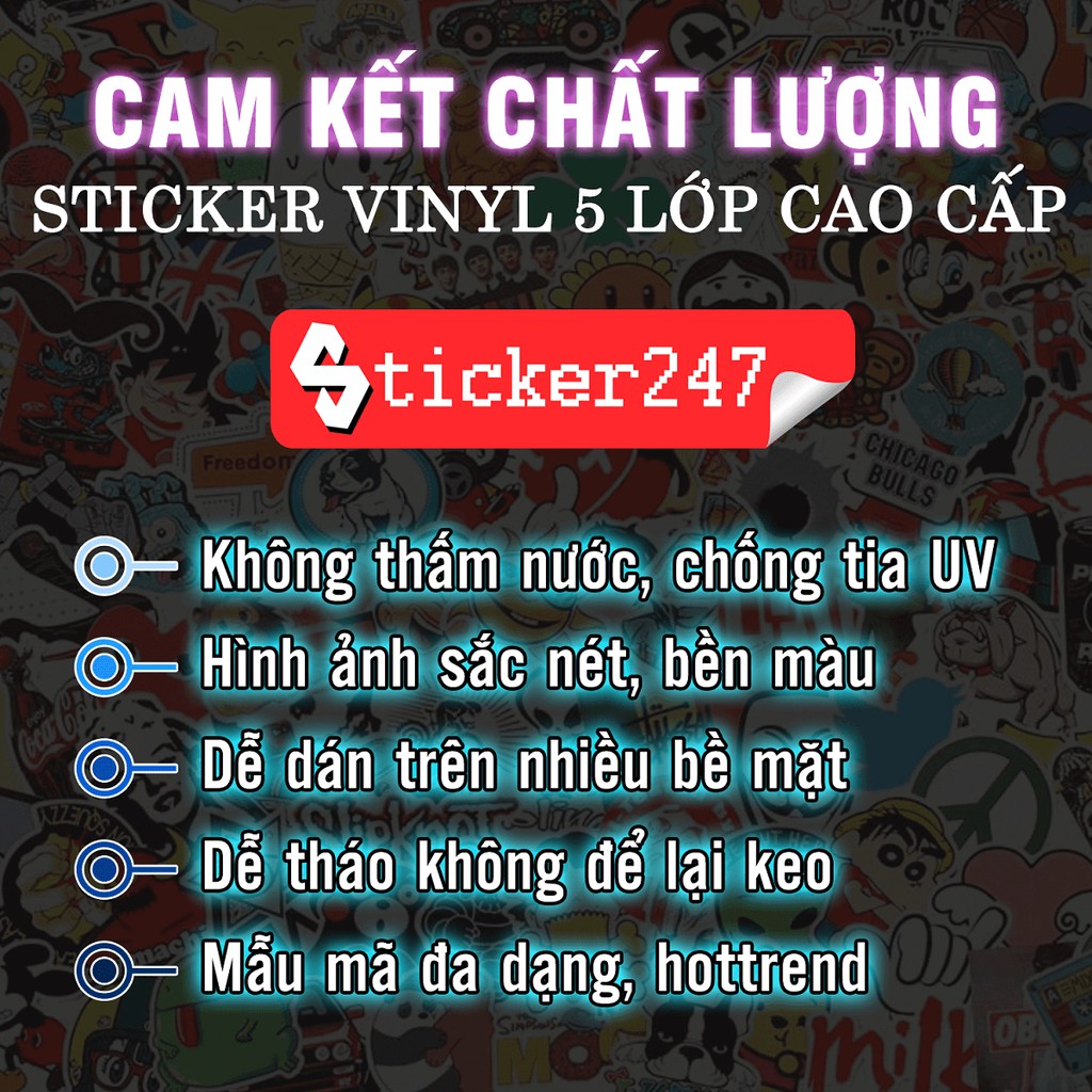 [𝗦𝗲𝘁 𝗦𝘁𝗶𝗰𝗸𝗲𝗿] Decal Hình dán Vinyl Sticker chống nước, chống UV Gấu Teddy - BEAR0001 - Sticker 247