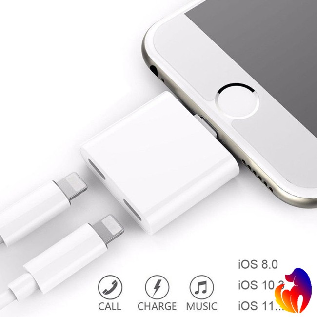 Blackhole Dual 8 Pin Original Chip Audio Charger Adapter to Earphone Headphone for iPhone 7 7 Plus 8 PLUS