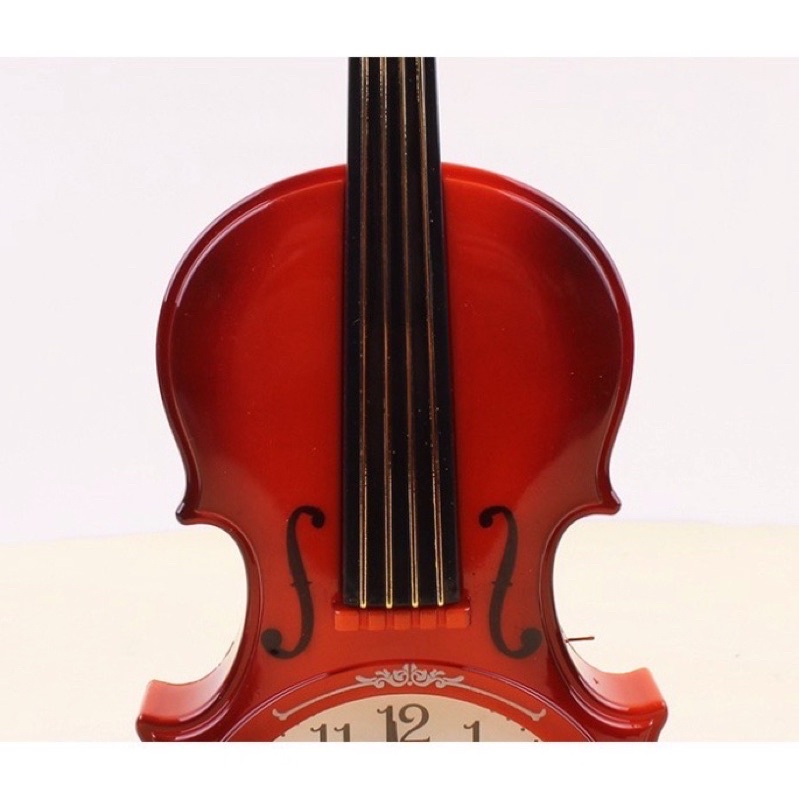 Đồng Hồ Báo Thức Để Bàn Hình Dáng Cây Đàn Violin Cổ Điển Sang Chảnh