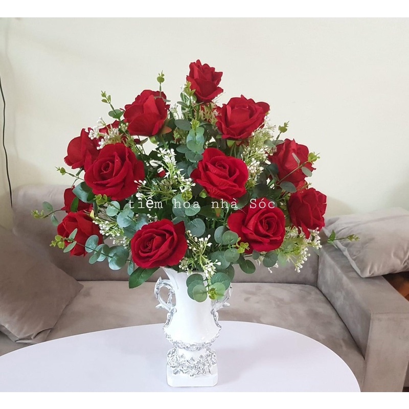 Bình hoa composite,Mỹ nghệ shop, decor, trang trí, quà tặng sinh nhật, tân gia, bình hoa giả, cao cấp mã cúp 5 bao vỡ