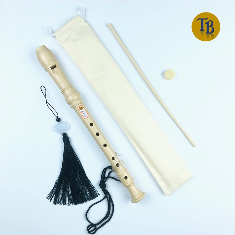 Sáo Recorder tone Đô 6 lỗ màu đen, màu kem âm chuẩn, sáo dọc cho mọi lứa tuổi - Thanh Tùng