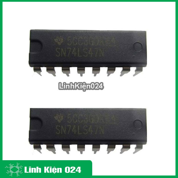 Ic chức năng 74HC47 hiệu mã BCD chân cắm DIP-16