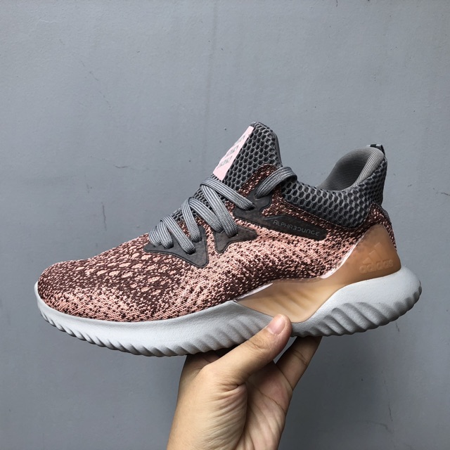 (Tặng móc khoá) Giầy Alpha bounce hồng xước cao cấp