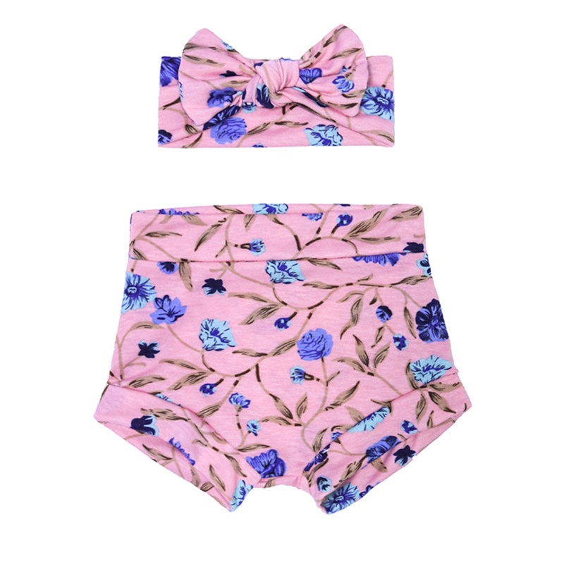Set 2 Món Quần Short + Băng Đô In Họa Tiết Thời Trang Mùa Hè Cho Bé Sơ Sinh