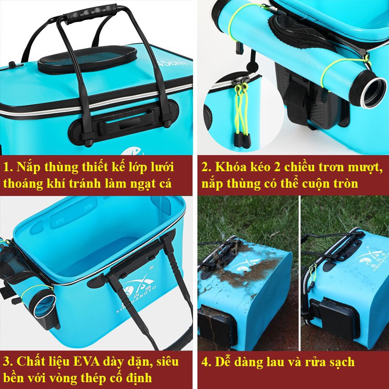 Thùng Đựng Cá Đi Câu Thùng Đựng Cá Gấp Gọn Đa Năng Cao Cấp KK8