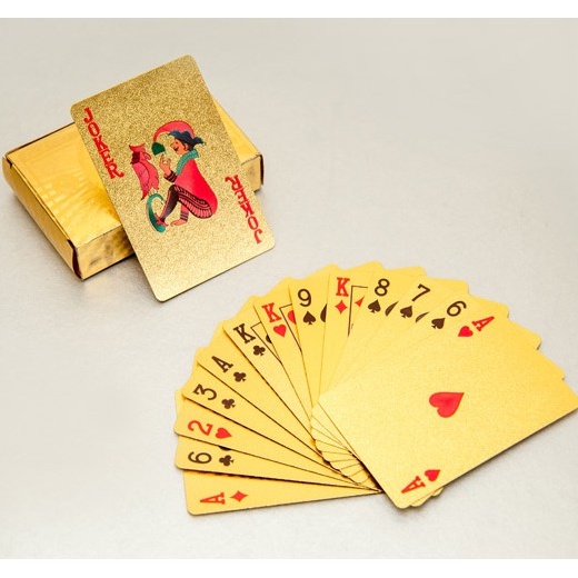 Bộ Bài Tây Nhựa Cứng Tú Lơ Khơ Mạ Vàng, Bộ Bài Tây 52 Lá Thiết Kế Chống Cong Vênh, Không Thấm Nước